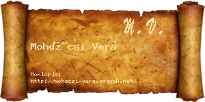 Mohácsi Vera névjegykártya